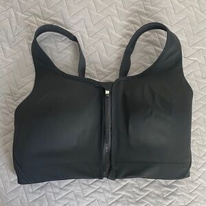 Athleta Black Zip-Front Sports Bra